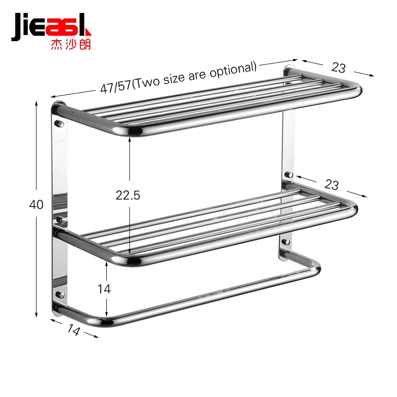 SUS304 Нержавеющая сталь Ванная Комната Полка для полотенец Настенный три-многослойное полотенце стеллажи для выставки товаров для ванны краткое держатели для полотенца z-yu3