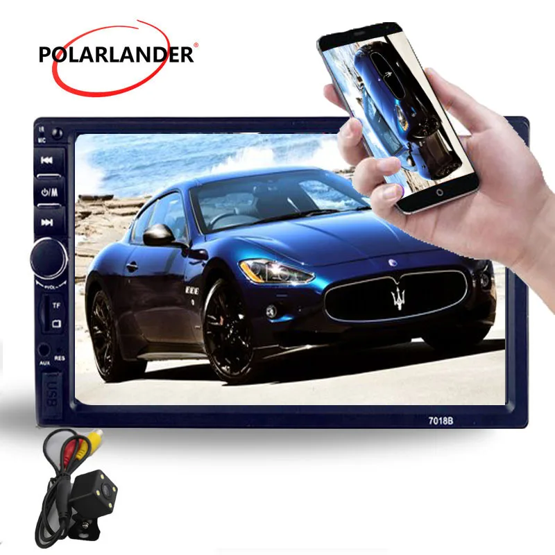 7 Bluetooth TF USB Aux in Multimedia 2 DIN Car font b Radio b font Car