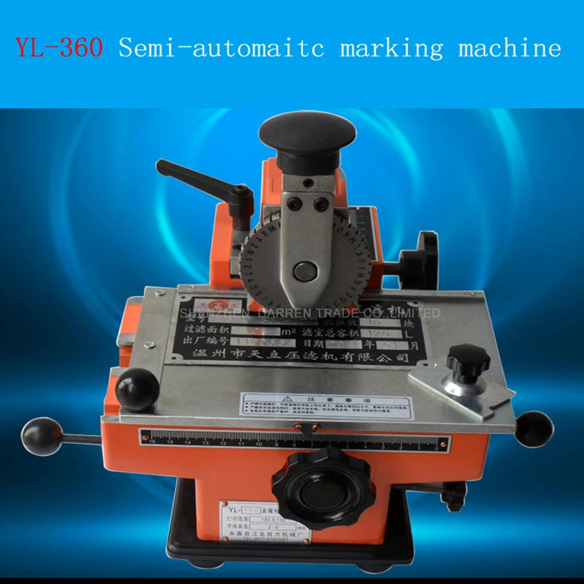 

YL-360 Semi-automatic manual marking machine,aluminum labeling coding machine,equipment parameter label printer
