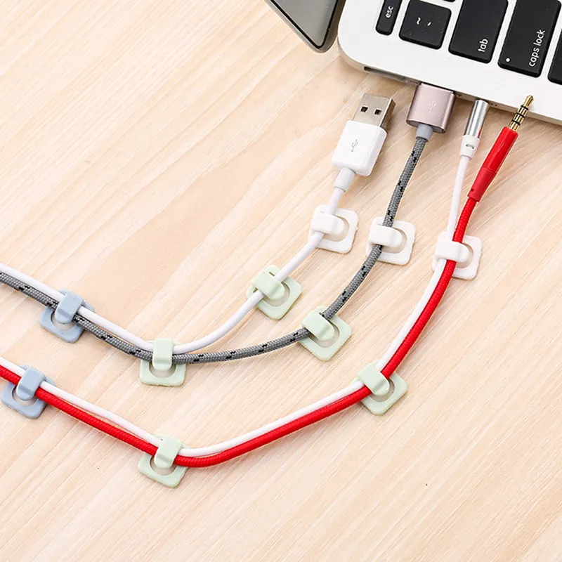 Buy 18Pcs Desk Wall Organiser Cable Wire Line Organizer Cord Clips Fixer Line