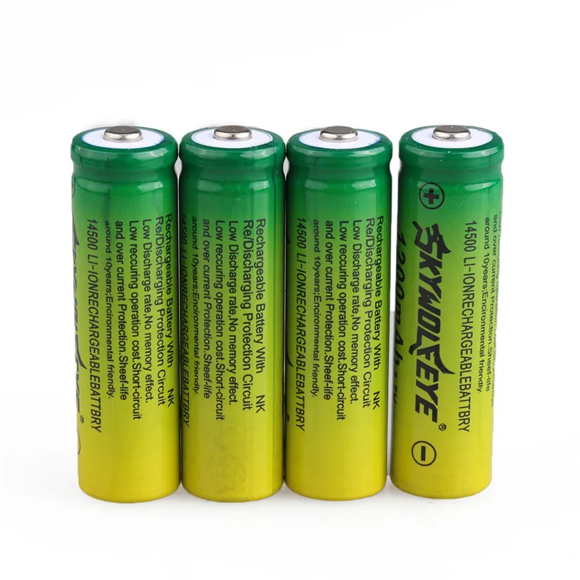 

Hot 4PCS 3.7V 1200mAh 14500 AA Li-ion Rechargeable Battery For Flashlight Torch Cycling Bicycle Accessories Top Quality Mar 10