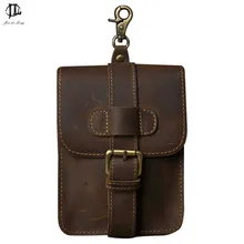Retro Ölwachs & Crazy Horse Echtes Leder Herren Gürteltasche Travel Fanny Pack Gürtelschlaufen Hüfte Gürteltasche Geldbörse Geldbörsen Telefon beutel