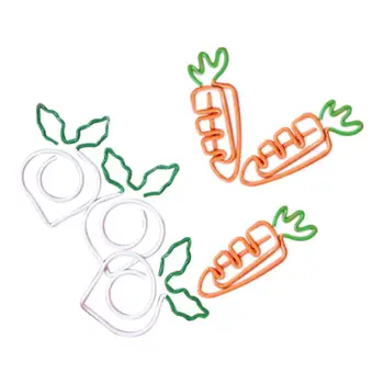

10 Pcs/Set Kawaii Metal Vegetable Carrot Radish Clips Fruit Notes Folder Message Photo Paper Clip Stationery Memo Clips