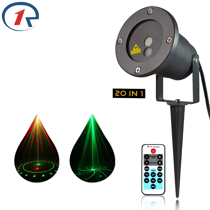 

ZjRight IR Remote Red Green laser light Outdoor garden gala party 20 patterns projection effect light Bar dj disco stage lights