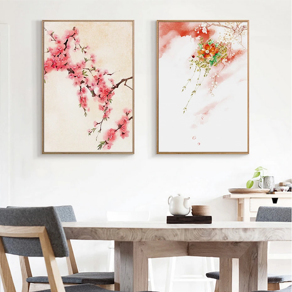 Landscape-Cherry-Blossoms-Canvas-Paintings-Japan-Flowers-Mountain-Abstract-Poster-Nordic-Wall-Art-Picture-Living-Room (2)
