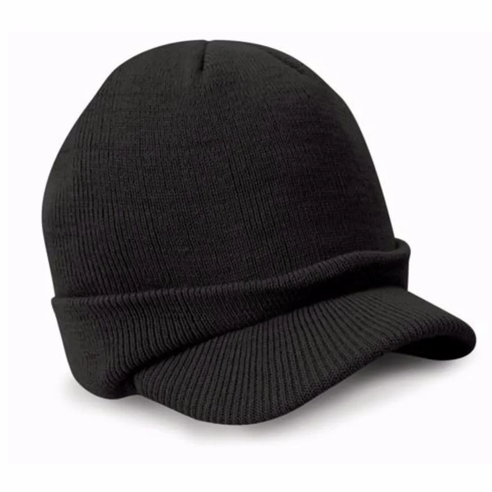 Winter Warm Snapback Army Peaked Hat Knitted Hat Mens Cadet Cap Bones