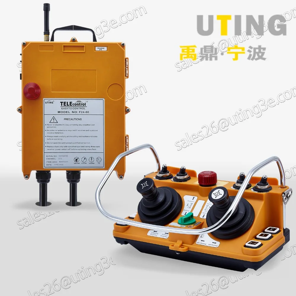 

12V AC/DC Industrial Wireless Radio Joystick remote control F24-60 for hoist crane 1 joistick transmitter 1 receiver controller