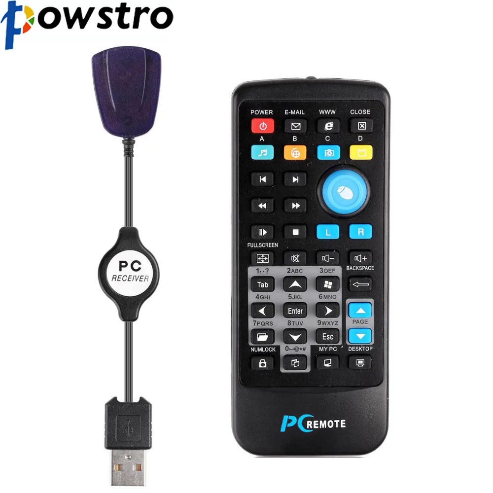 Беспроводная мышь POWSTRO USB IR с дистанционным управлением приемник для Loptop PC
