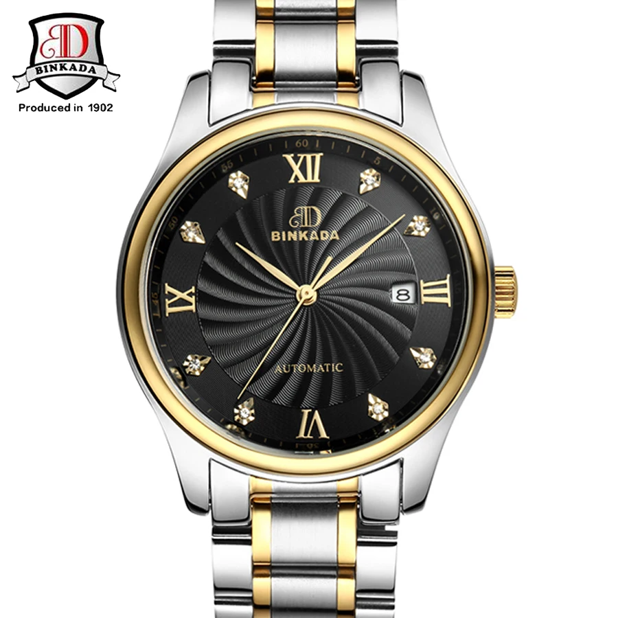

Luxury Automatic Mechanical Watch Men Chronograph Stainless Steel Gold Steampunk Saat Erkekler Automatic Self-Wind Waterproof