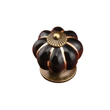 Новое поступление тянуть ручки Винтаж тыквы Керамика двери выдвижной ящик шкафчика кухонный шкаф тянуть