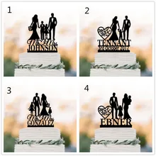 Персонализированная семейная тематическая Топпер для торта, украшение свадебного торта, индивидуальная фамилия, семейные Свадебные и обручальные топперы для торта