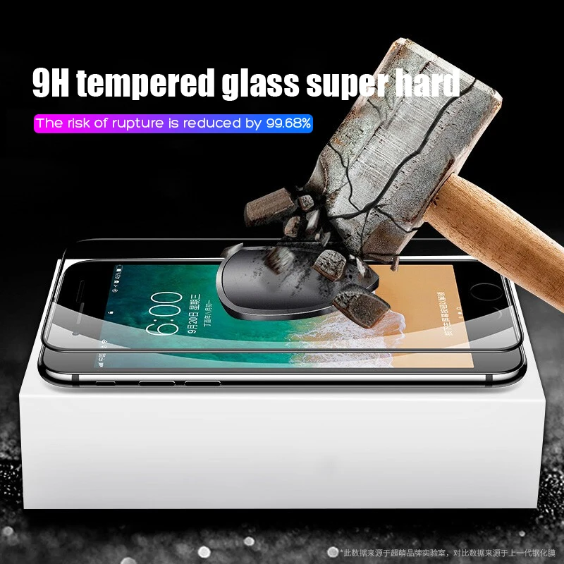 15D защитное закаленное стекло для iPhone 6, 6s, 7, 8 Plus, X, 10, Защитное стекло для экрана, мягкий край, изогнутое, для iPhone XR, XS, MAX