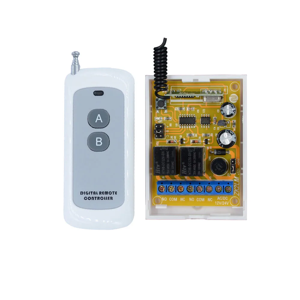 DC 12V 2CH 24V 10A Relay Wireless Remote Control Switch System Receiver