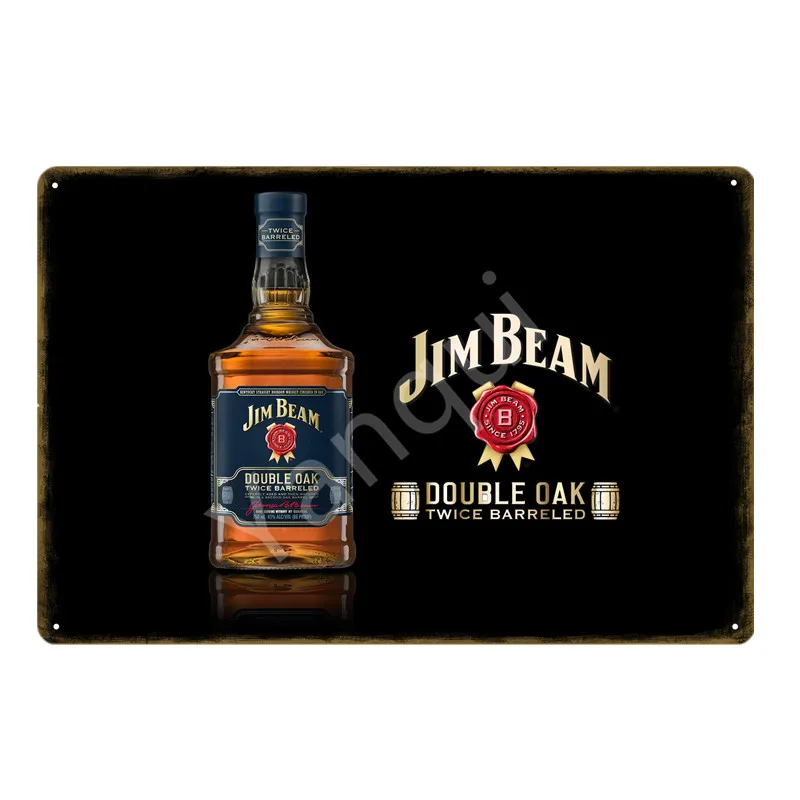 Ретро вино пиво бренд Jim Beam виски оловянные знаки черные вечерние металлические плакаты стены искусства стикеры Паб Бар Клуб домашний декор YQZ094 - Цвет: NEW0493A