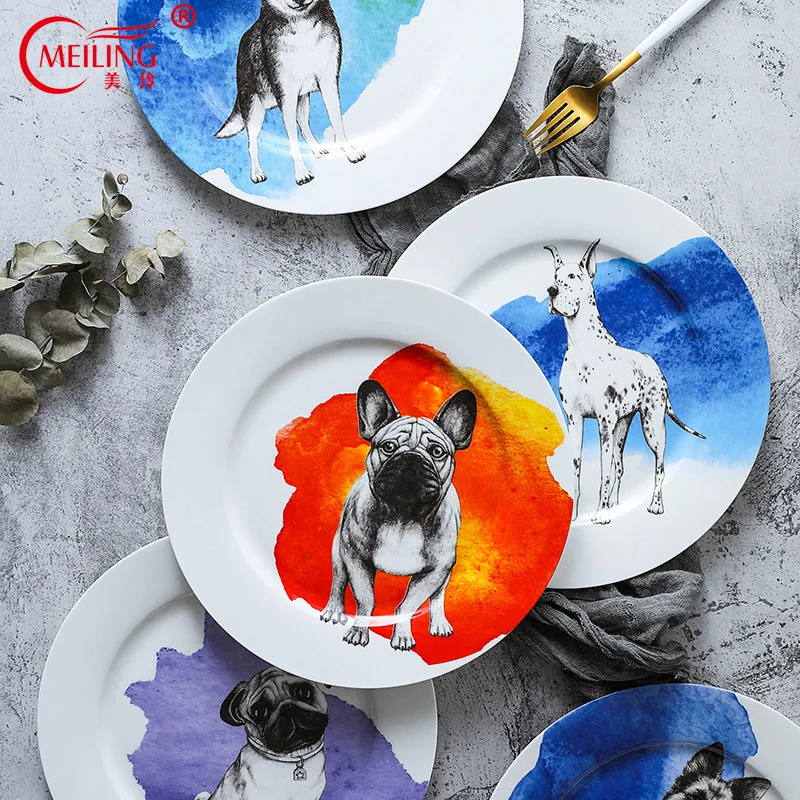 Buy Creative Fine Bone China 10inch Dog Dinner Plate