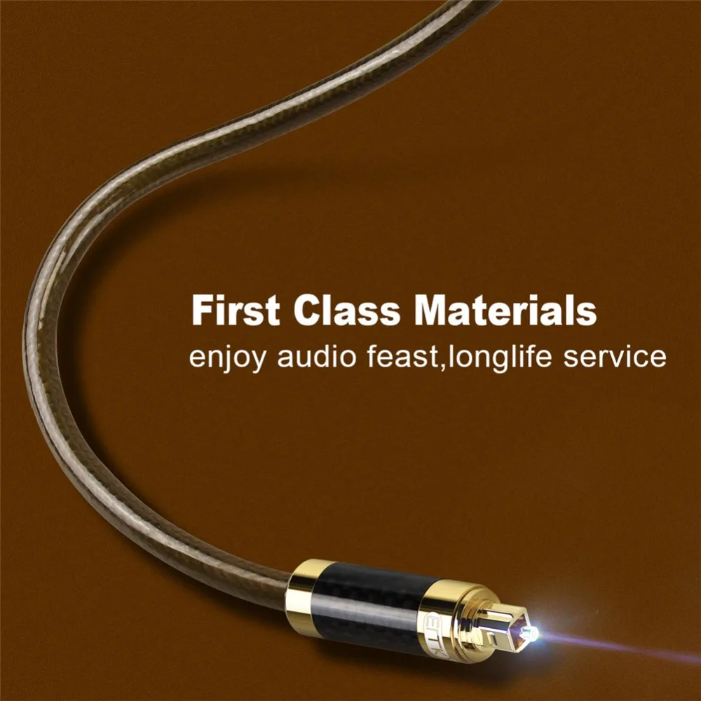  EMK High Resolution Carbon fiber shell S/PDIF digital cable optilal toslink spdif audio cable OD8.0