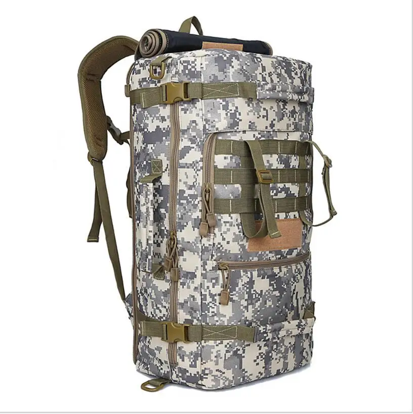 Камуфляжный 60л военный тактический рюкзак, сумки для путешествий и кемпинга, сумка для альпинизма, мужской походный рюкзак, большая сумка - Цвет: ACU