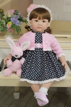 

24inch Silicone Reborn Baby Doll Toys For Children Vinyl Toddler Princess Girls Babies handmade Kids Birthday Gift Play House