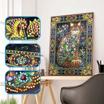 

Cat 5D Special Shaped Diamond Painting Embroidery Needlework Rhinestone Crystal Cross Craft Stitch Kit DIY