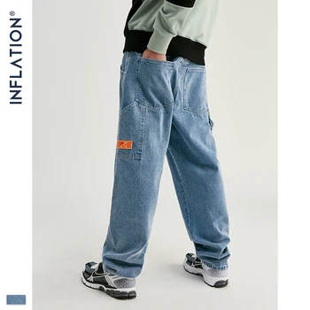 

INFLATION Fashion Modis Jeans Men Streetwear Loose Straight Men Jeans Pants 2020 AW Denim Men Jeans 93354W