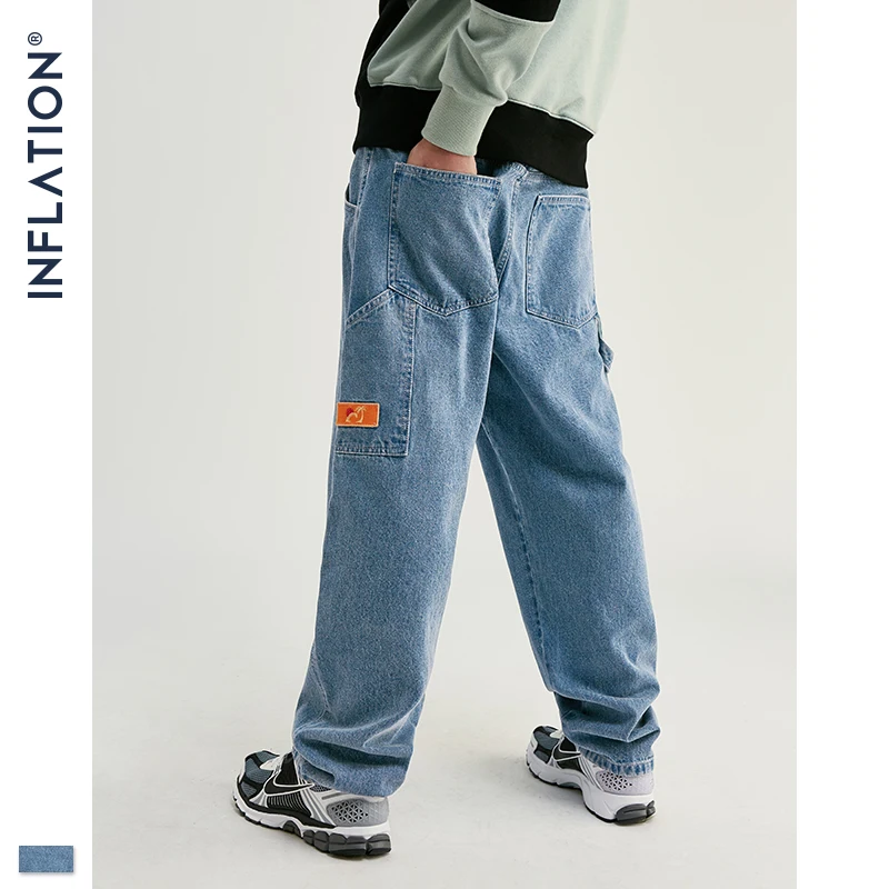 Джинсы INFLATION Fashion Modis мужские уличные свободные прямые джинсы Мужские 2020 AW