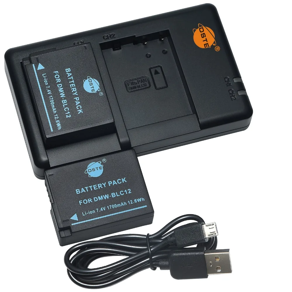 Preise DSTE Dual Slot Ladegerät + 2x DMW BLC12 BP DC12 BP 51 Batterie für Panasonic DC G90, DC G95, DMC GH2, MC G7, DMC FZ1000, DP1, DP2, DP3