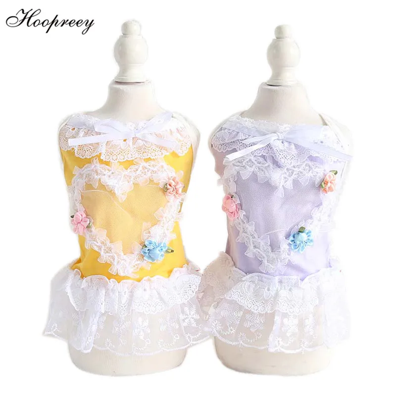 

New Summer Dog Clothes for Small Dogs Princess Dog Dress Lace Sling Tulle Tutu Skirt Cat Dress for Chihuahua Yorkie and Cats 10A