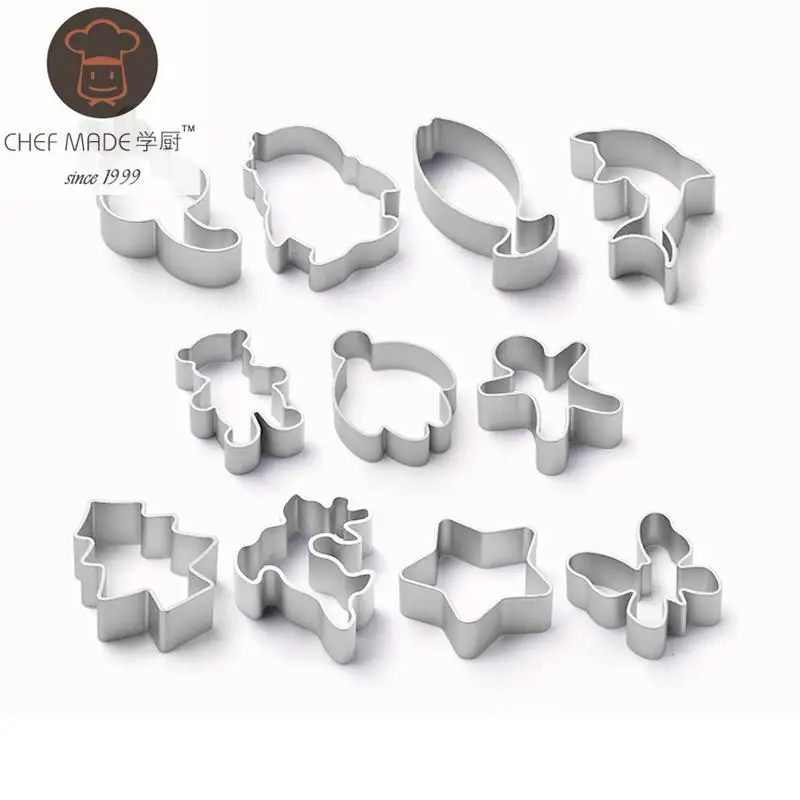 

Chef Made High Quality Hot Cookie Cutter Mold Making Cookies Cartoon Mousse Ring Mold Perspective Diy Bakeware Biscuit Cutters