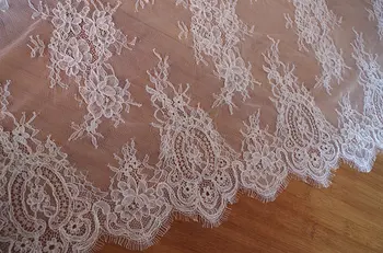 

French alencon lace fabric, cord lace fabric for bridal lace fabric 6 yards