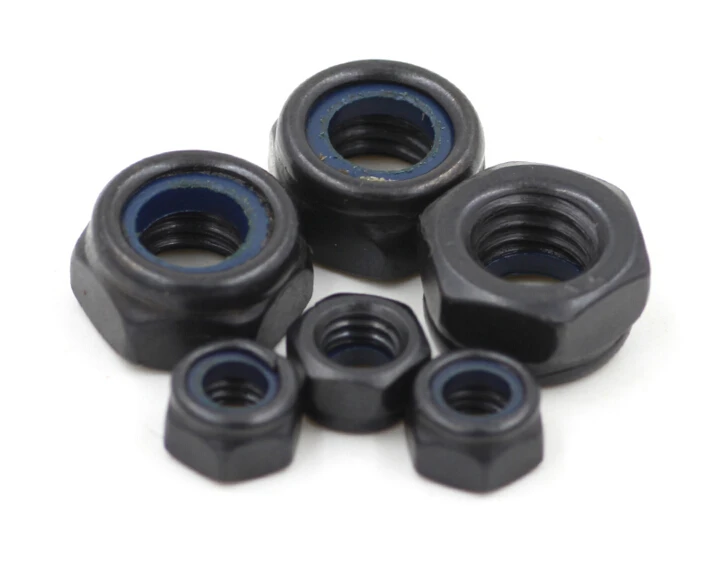 500pcs/lot  High Quality  Factory Direct Sale  DIN985  Steel With Black  M3  Nylon Lock Nut