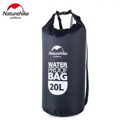 Naturehike сумка для путешествий и плавания для мужчин и женщин, водонепроницаемая нейлоновая пляжная сумка, сумка для телефона - Цвет: black 20L