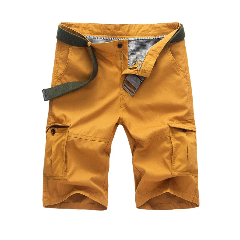

MORUANCLE Men's Casual Cargo Shorts With Multi Pockets Summer Beach Short Pants Trousers For Male 100% Cotton Plus Size 29-40