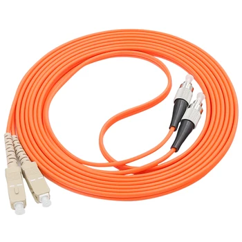 

5PCS /lot SC/UPC-FC/UPC,3.0mm Diameter,OM2 Multimode 50/125,Duplex, Optical Fiber Jumper Patch Cord Cable