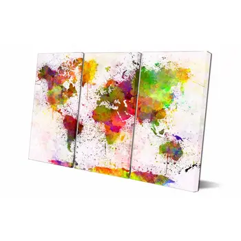 

3 Panel printed painting World map Painting Canvas Wall Art Picture Home Decoration Living Room Canvas Modern painting LS176