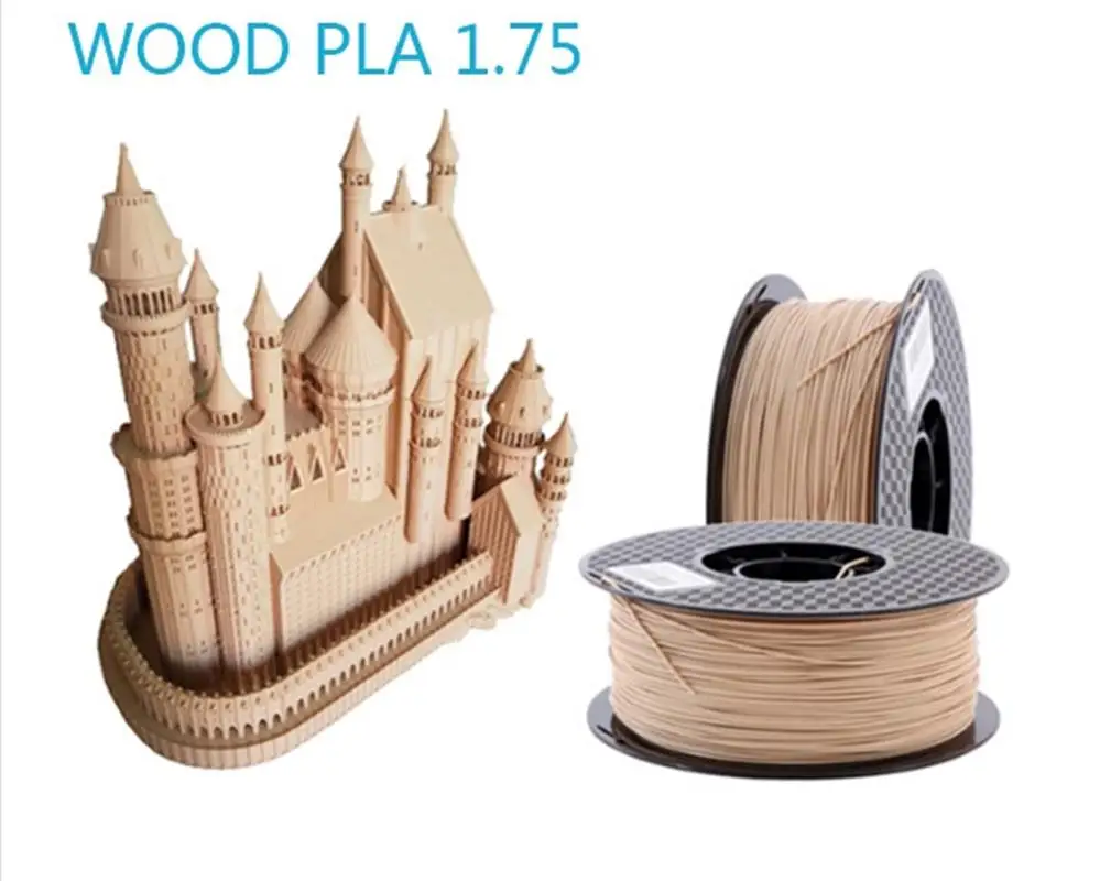 Wood métrica 3d Impresión materiales filamento Wood filamento 1,75 mm precisión +/-0,02 mm 1 kg 