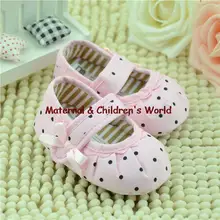 0-12M Sweet Lovlely Newborn Baby Girls Dot Pink Shoes Toddler Soft Bottom Kids Crib First Walkers 11-13 cm