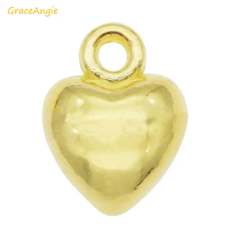 GraceAngie 20 50 шт. Золотая подвеска в виде крошечного сердца женский браслет брелок