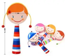 Baby brand wooden rattle toys/ Infant wood rattle drum music instrument for Kids Child Orff early learning educational toys