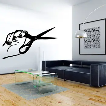 

Barber Shop Sticker Name Scissors Hair Salon Decal Neutral Haircut Poster Vinyl Wall Art Decals Decor Windows Decoration