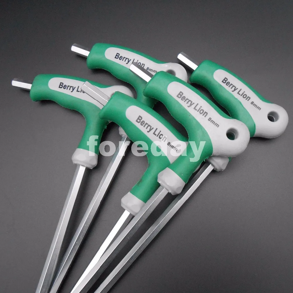 5PCS X 8MM T Handle Hex Allen Keys Metric Wrench M8 7 Handle spanner