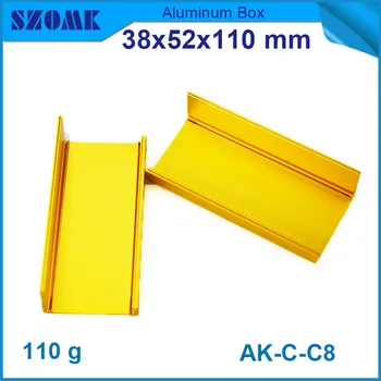 

20pcs/lot szomk aluminium instrument enclosure in golden color for electronics metal box 38*52*110mm