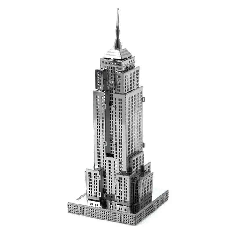 

Creative 3D Metal model Puzzles Empire State Building Cut Jigsaw DIY Scale Model Architecture Best Toys For Kids TK0125