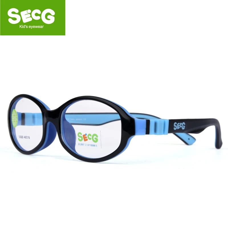 SECG Симпатичные Твердые съемные оптические детские очки в оправе силиконовые гибкие мягкие прозрачные детские очки - Цвет оправы: C86
