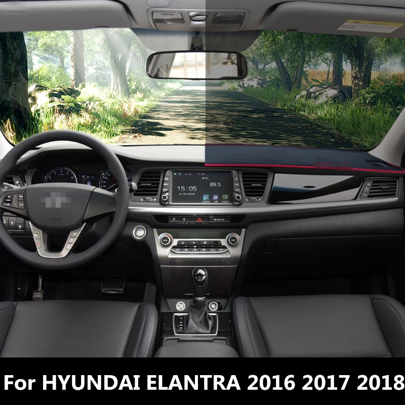 

Dashboard Cover Mat Pad Sun Shade Avoid Light Dash Board Carpet Protector Auto Accessories For hyundai Elantra 2016 2017 2018