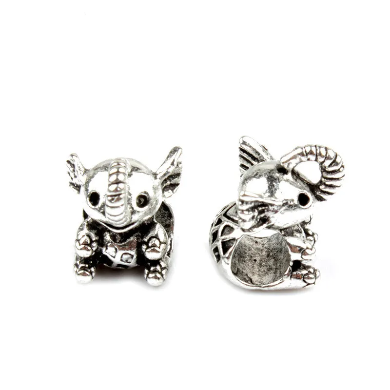 

5PCS Ancient Silver Bead European Tale Cute Fly Elephant Charm Fashion Zinc Alloy Loose Bead Fit DIY Pandora Bracelet Necklace