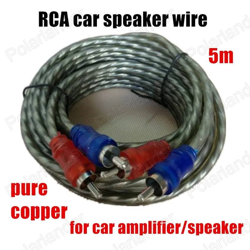 Лучший Отличное качество чистый coppe RCA к RCA 1 шт. для автомобиля усилитель спикер 5 м зеленый Автомобиль аудио Кабель Расширенные стерео провод