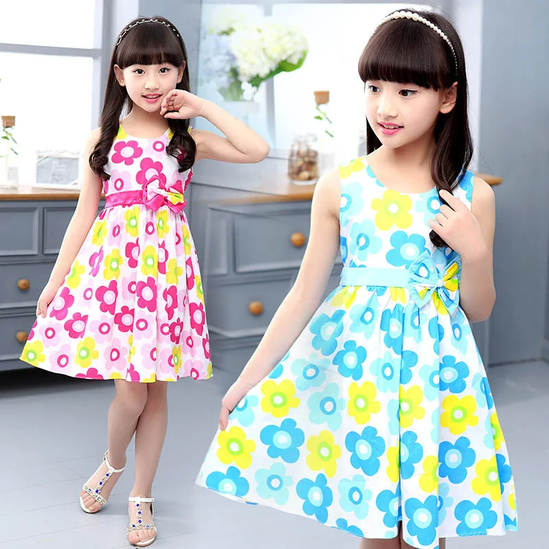 2018 New Summer Flower Girl Dresses Cotton Girl Casual Dress 4 6 8 10