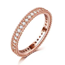 Exquisite Rose Gold color Filled Rings Wedding Jewelry Bijoux AAA Cubic zirconia Accessories Engagement Bague For