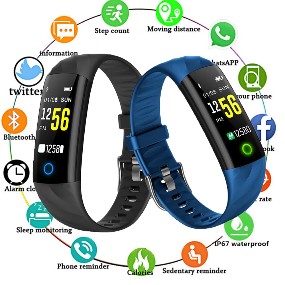 

Sport Smart Bracelet IP68 Waterproof Color Screen Smart Band Heart Rate Blood Pressure oxygen Pedometer Activity Tracker For MEN