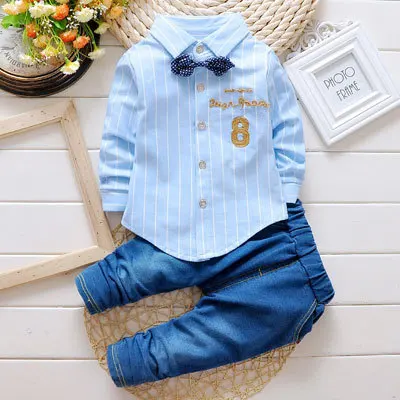 JIOROMY/ г. осенний спортивный костюм для мальчиков с надписью детское осеннее платье комплект из двух предметов, штаны с длинными рукавами a1 - Цвет: 100301 blue